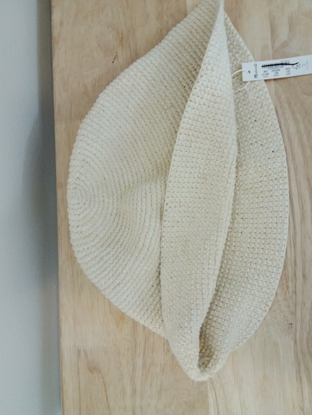 Madewell Cream Woven Bucket Beach Hat